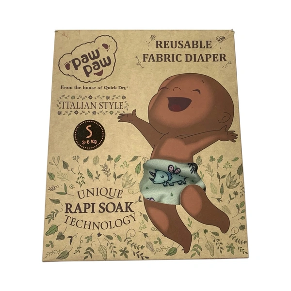 Paw Paw Cloth Diaper ( 1 diaper and 1 insert) - S