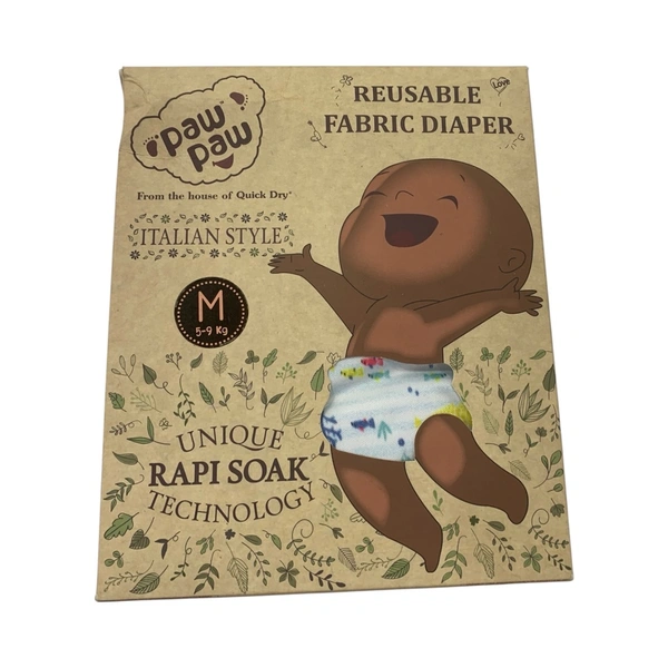 Paw Paw Cloth Diaper ( 1 diaper and 1 insert) - M
