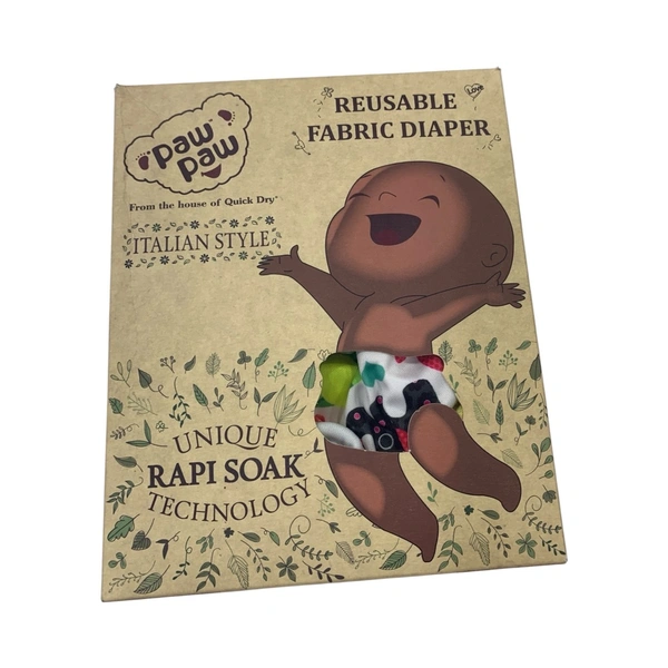 Paw Paw Cloth Diaper ( 1 diaper and 1 insert) - L