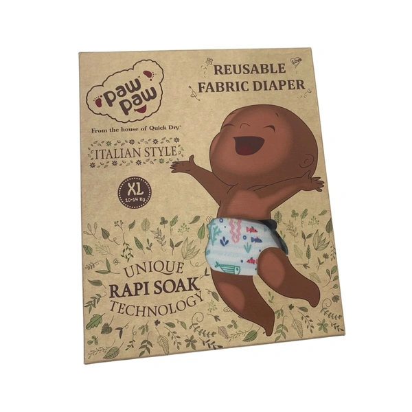 Paw Paw Cloth Diaper ( 1 diaper and 1 insert) - Xl