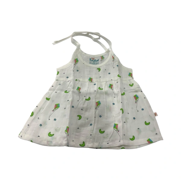Muslin Cotton  Frock  Knot Type - 3 T0 6 Month