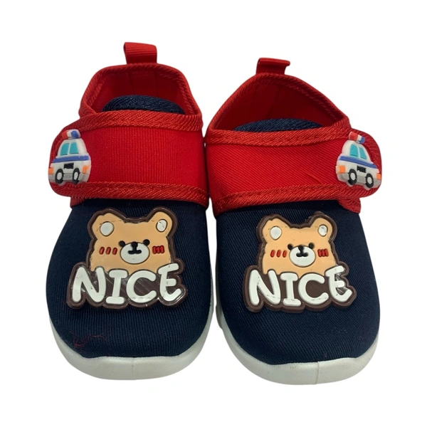 Premium Baby Shoe With Sound (KW_62) - Blue with red, 16
