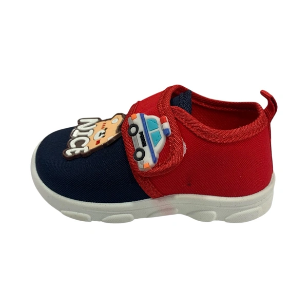 Premium Baby Shoe With Sound (KW_62) - Blue with red, 16