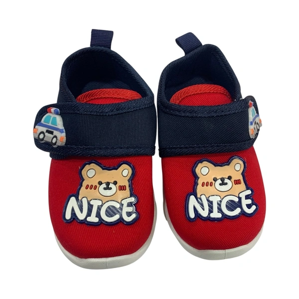 Premium Baby Shoe With Sound (KW_62) - Red with Black, 20
