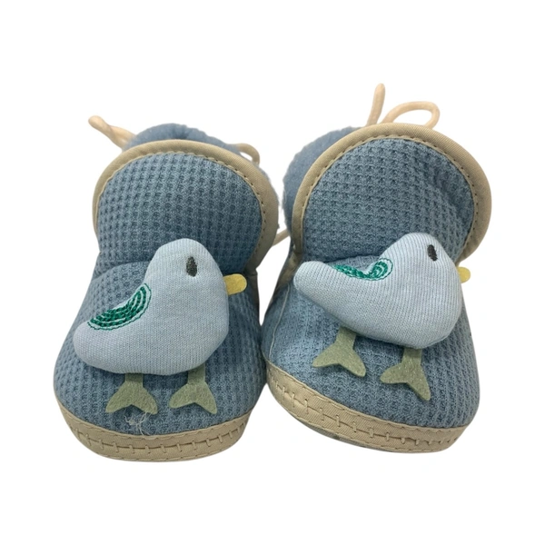 Soft Booties With Knot  - Picton Blue