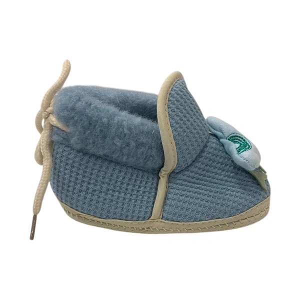 Soft Booties With Knot  - Picton Blue