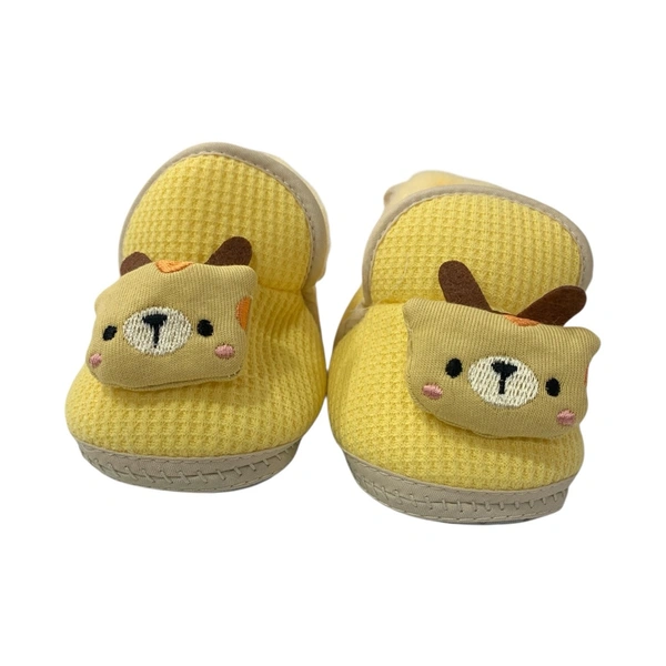 Soft Booties With Knot  - Yellow