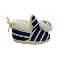 Panda Soft Booties With Knot  - Navy Blue