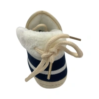 Panda Soft Booties With Knot  - Navy Blue