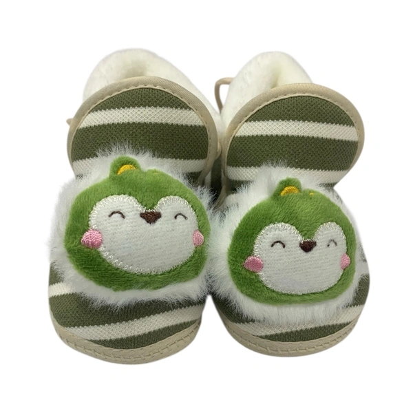 Panda Soft Booties With Knot  - Green