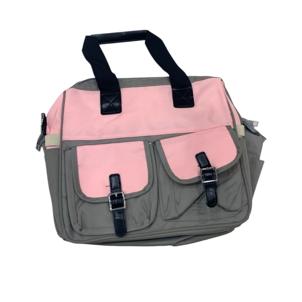 Diaper Bag (Hand Bag Model) - pink with Grey