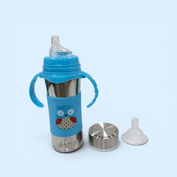3in1 Steel Sipper Bottle 270ml - Blue