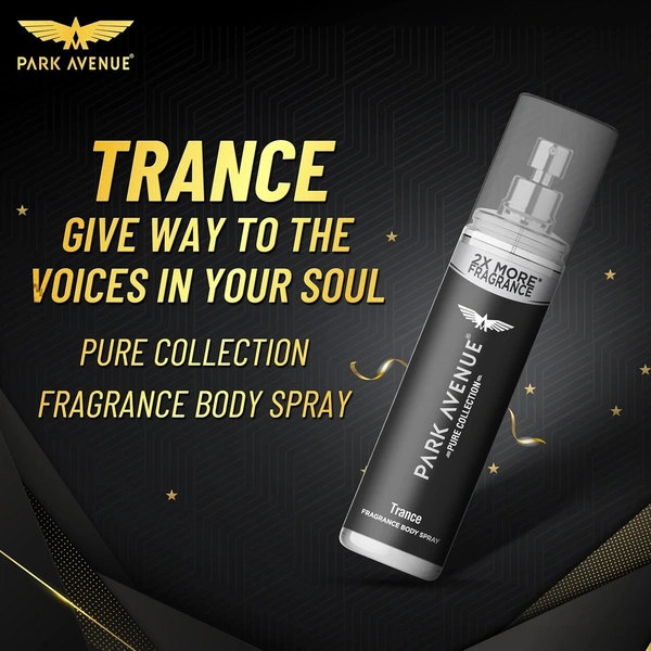 Park Avenue Pure Collection Trance Fragrance Body Spray for Men, 135ml - 135ML, BLACK