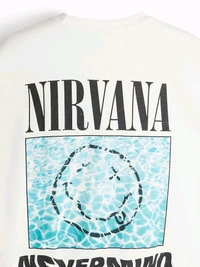 H&M Loose Fit Vintage-look Painted T-shirt  - White, XS