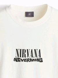 H&M Loose Fit Vintage-look Painted T-shirt  - White, XS
