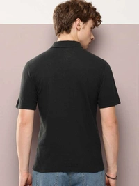 KooK N KeecH Solid polo  collar pure cotton T-shirt  - s, black
