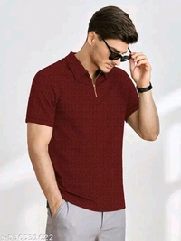 BURRMELLOW Tshirts for men tshirt collar men - Brown, XS S M L XL