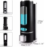 Urban Elegance ABS Plastic Soap Dispenser Sanitizer Dispenser Lotion Gel Dispenser Wall Mounted Liquid Soap Handwash Dispenser for Bathroom Kitchen ( Capsule, 400 Ml ) - Black