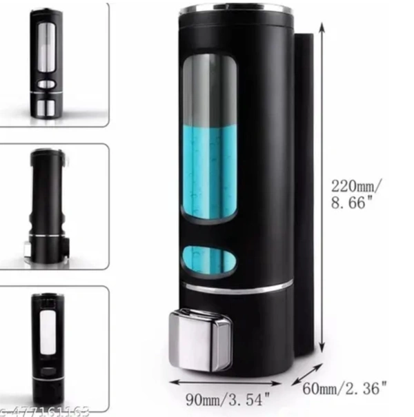 Urban Elegance ABS Plastic Soap Dispenser Sanitizer Dispenser Lotion Gel Dispenser Wall Mounted Liquid Soap Handwash Dispenser for Bathroom Kitchen ( Capsule, 400 Ml ) - Black