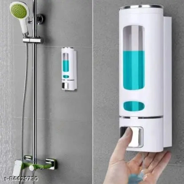 Urban Elegance ABS Plastic Soap Dispenser Sanitizer Dispenser Lotion Gel Dispenser Wall Mounted Liquid Soap Handwash Dispenser for Bathroom Kitchen ( Capsule, 400 Ml ) - White