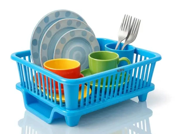 3 in 1 Durable Plastic Kitchen Sink, Large Dish Rack Drainer, Drying Rack Washing Basket with Tray for Kitchen, Dish Rack Organizers, Utensils Drainer Basket for Kitchen - Mauve