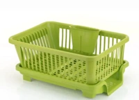 3 in 1 Durable Plastic Kitchen Sink, Large Dish Rack Drainer, Drying Rack Washing Basket with Tray for Kitchen, Dish Rack Organizers, Utensils Drainer Basket for Kitchen - Harlequin