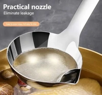 Stainless Steel Oil Soup Separator Spoon - Silver