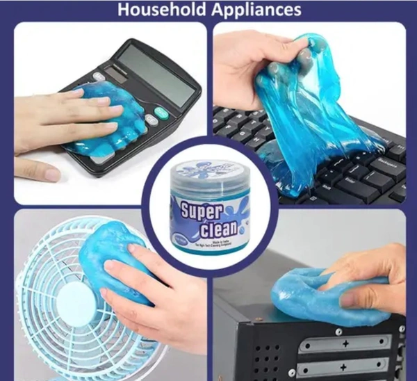 Super Cleaning Gel High-Tech Cleaning Compound Gel for Car AC Vent & Dashboard Keyboard Vehicle Interior Cleaner (Blue) (super clean car & keyboard cleaning gel) (Pack of 2) - Melrose