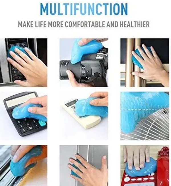Super Cleaning Gel High-Tech Cleaning Compound Gel for Car AC Vent & Dashboard Keyboard Vehicle Interior Cleaner (Blue) (super clean car & keyboard cleaning gel) (Pack of 2) - Melrose