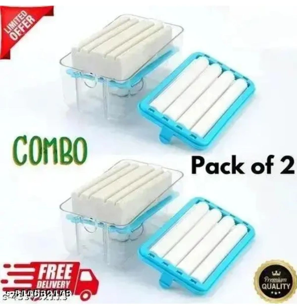 (Pack Of 2) "Soap Roller Dispenser", 2-in-1 Portable Soap Dish & Soap Dispenser with Roller and Drain Holes,Multifunctional Soap Holder Foaming Soap Bar Box for Cleaning Cloth Brush - Periwinkle