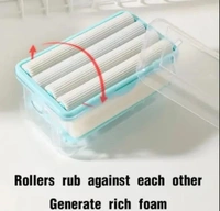 (Pack Of 2) "Soap Roller Dispenser", 2-in-1 Portable Soap Dish & Soap Dispenser with Roller and Drain Holes,Multifunctional Soap Holder Foaming Soap Bar Box for Cleaning Cloth Brush - Periwinkle