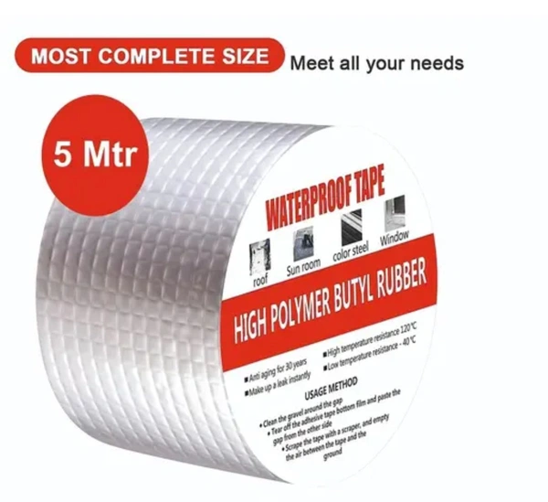 Leakage Repair Waterproof Tape For Pipe Roof Water Solution Aluminium Foil Adhesive Sealing butyl rubber tape, Sealing Tape for Leakage  - White