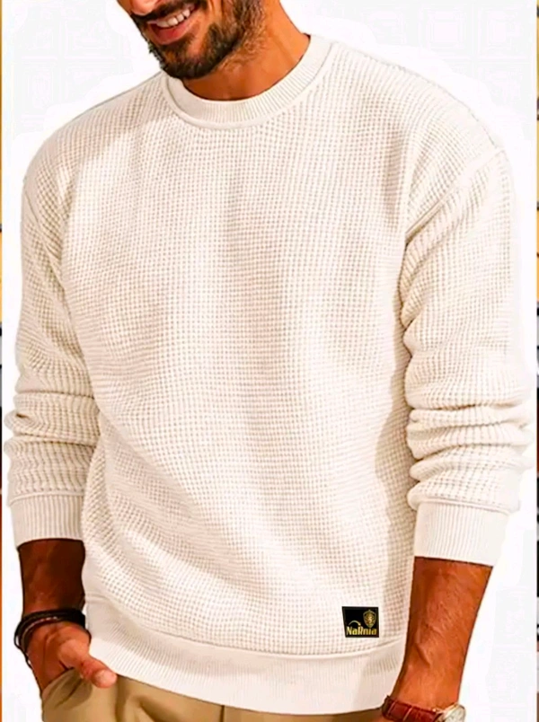 Full Sleeve White Tshirt  - White, XL