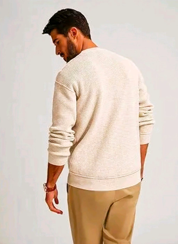 Full Sleeve White Tshirt  - White, XL