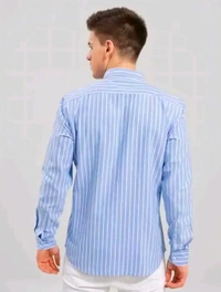 Premium Sky-blue Formal Lined Shirt For Men - Seagull, XXL