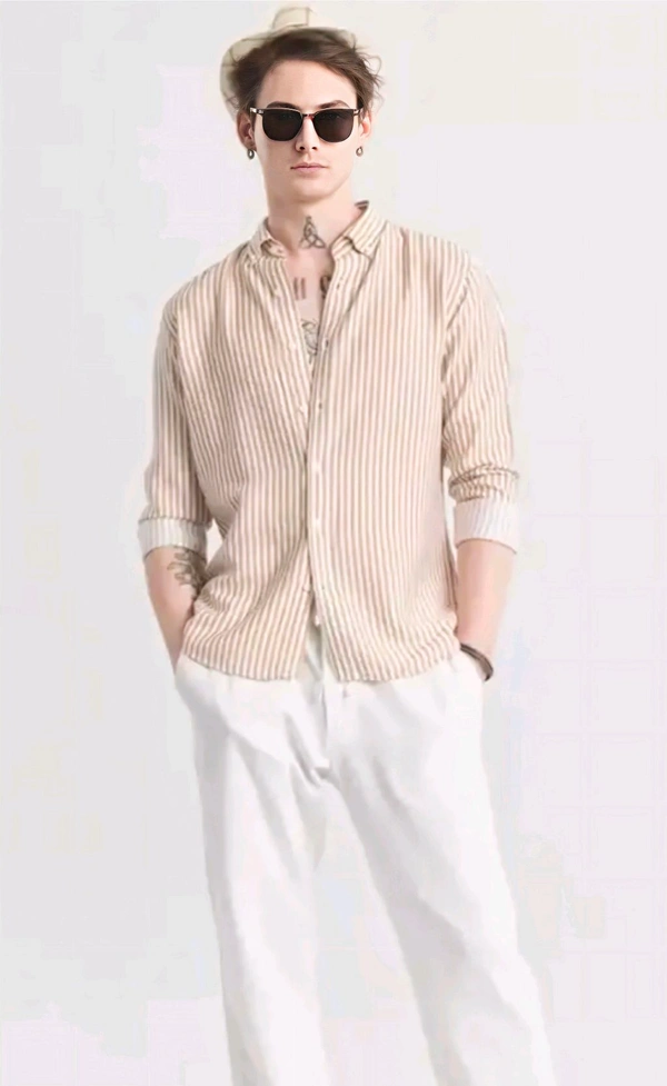 Men's Stripe Lining Shirt  - Portafino, M