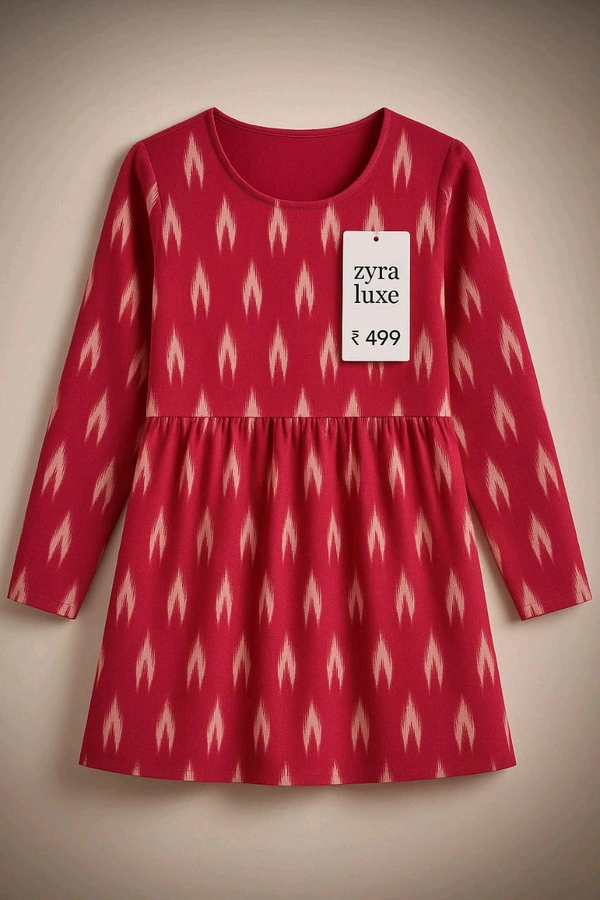 Trending Short Kurti By Zyra Luxe - Red, L