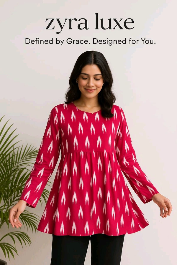 Trending Short Kurti By Zyra Luxe - Red, L