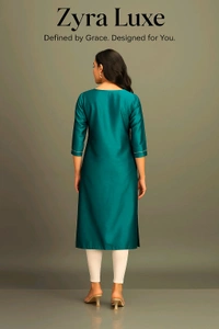 Embroided Kurti - Eastern Blue, M