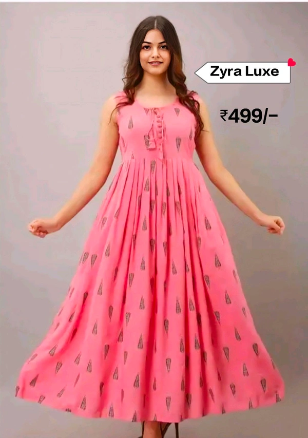 Anarkali Sleevless Long Kurti Cum Gown