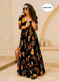 Long Gown - Black, S