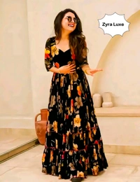 Long Gown - Black, S