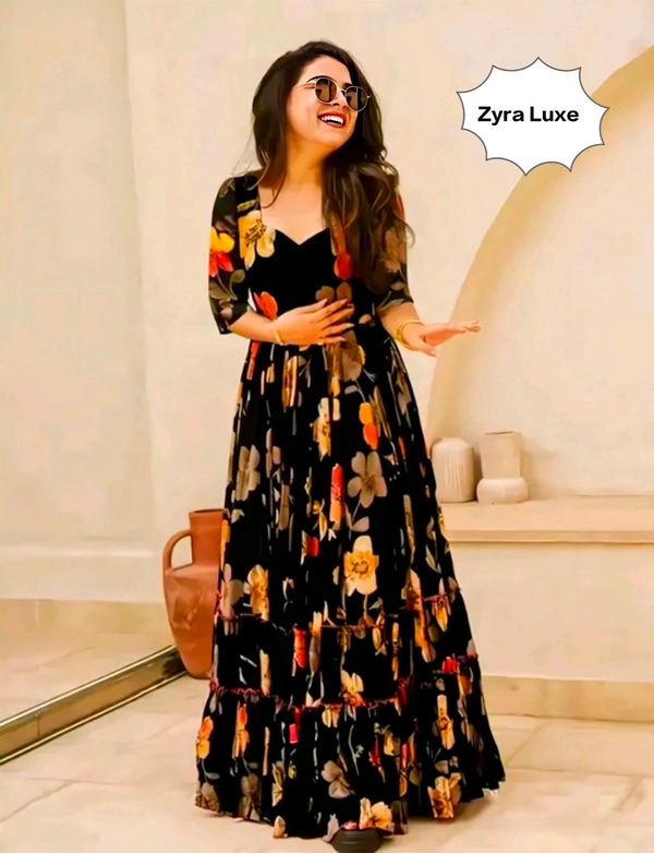 Long Gown - Black, XXL