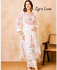 Premium Attractive Kurtis  - White, XXl