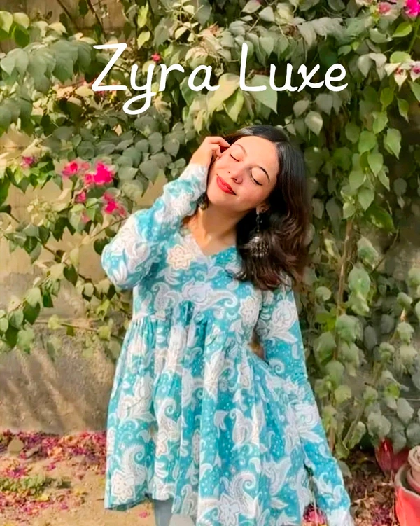 Short Kurti - Turquoise Blue, S