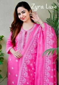 Kurti&Pant&Dupatta Set - Blush Pink, L