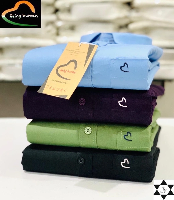 Being Human 4-Pack Plain Shirts Combo – Timeless Style and Comfort - L-40