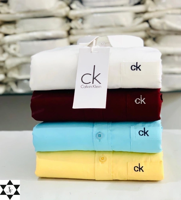 CK👔 CK Brand 4-Pack Plain Shirts Combo – Timeless Style and Comfort - L-40