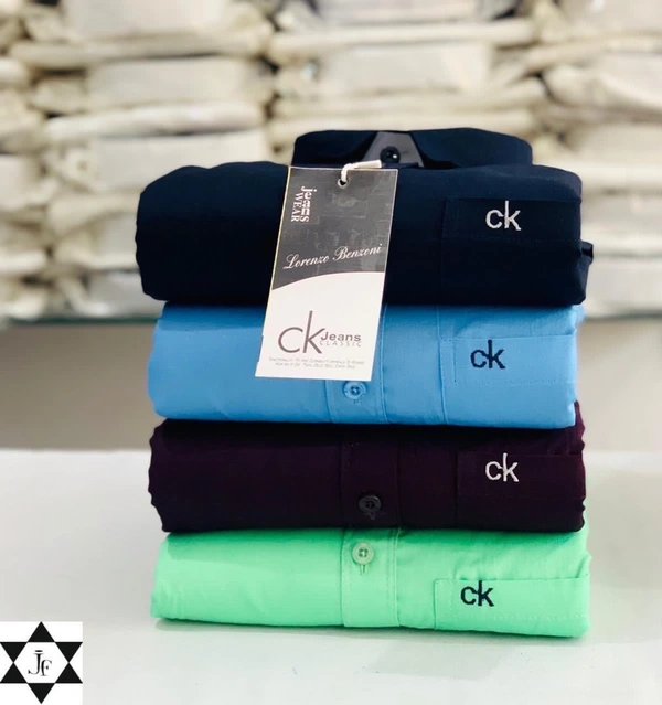 CK👔 CK Brand 4-Pack Plain Shirts Combo – Timeless Style and Comfort - L-40