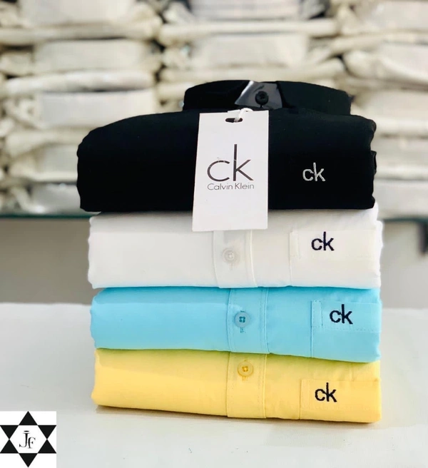 CK👔 CK Brand 4-Pack Plain Shirts Combo – Timeless Style and Comfort - M-38